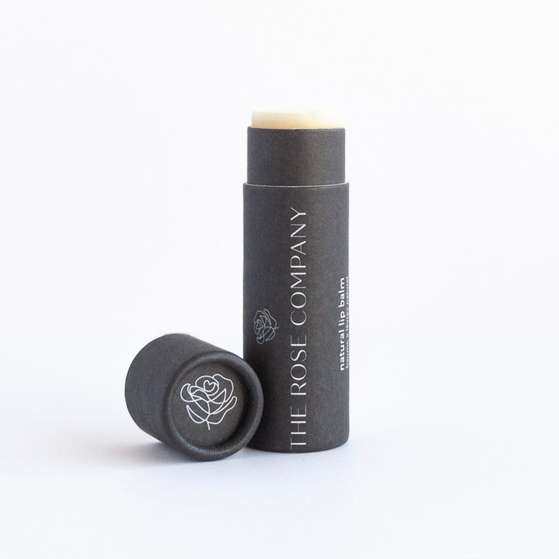 The Rose Company Vegan Lip Balm, Natural unscented.